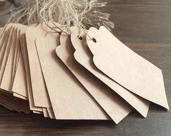 100 Etiquetas de Papel Kraft Marrom | Etiquetas Pequenas em Branco para Presentes e Lembrancinhas de Casamento
