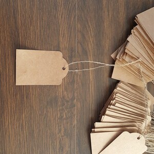 100 Brown Kraft Tags, Small Kraft Tag, Thank You Tags, Kraft Wedding ...