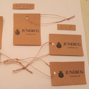 60 etichette Kraft marroni personalizzate, etichette Kraft piccole, cartellini, etichette regalo, clienti Etsy