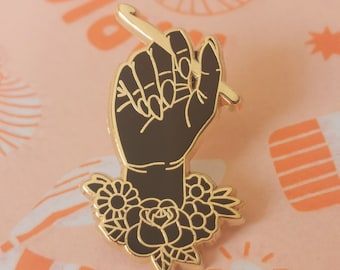 CROCHET HAND Enamel Pin by Katy Stevens Studio (Indie Yarn Club)