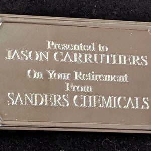 Silver Aluminium Engraving plate  60mm x 35mm - engraved to your own instructions