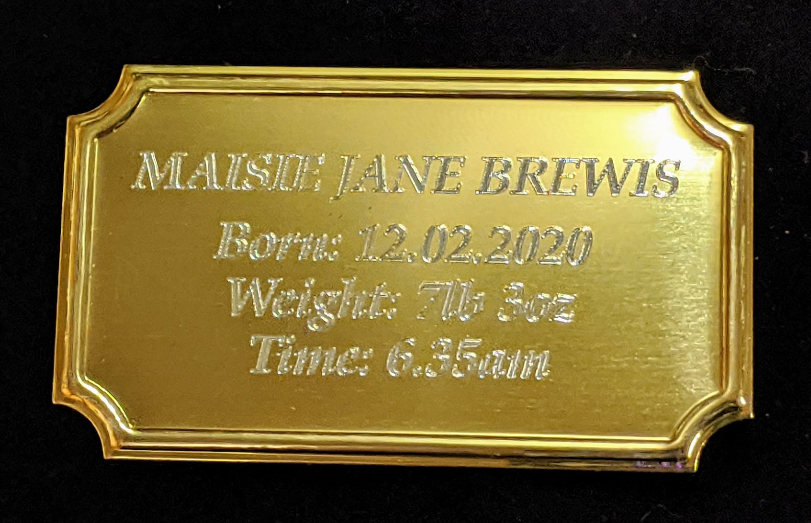 Buy Gold Aluminium Engraving Plate 60mm X 35mm Engraved to Your Own