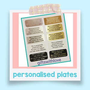 Personalised engraving plate 50mm wide by 13mm high