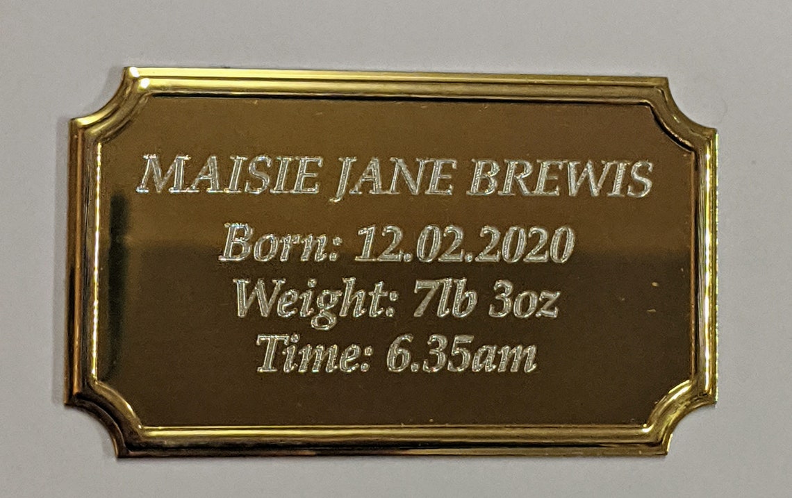 Buy Gold Aluminium Engraving Plate 60mm X 35mm Engraved to Your Own