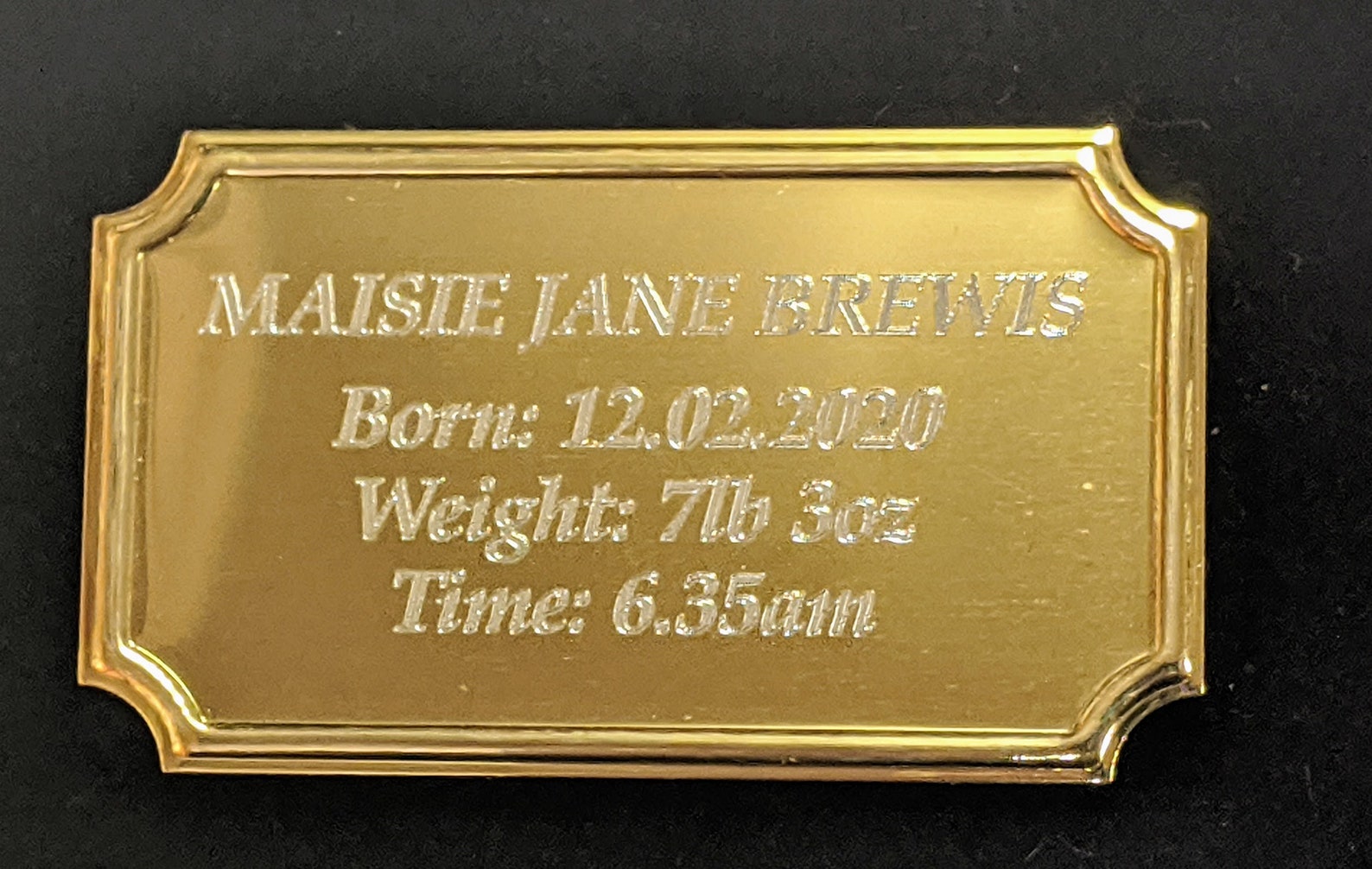 Buy Gold Aluminium Engraving Plate 60mm X 35mm Engraved to Your Own