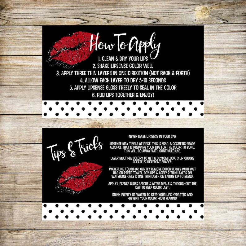 Lipsense Tips Tricks and How to Apply Cards, Digital Download, Lipsense ...