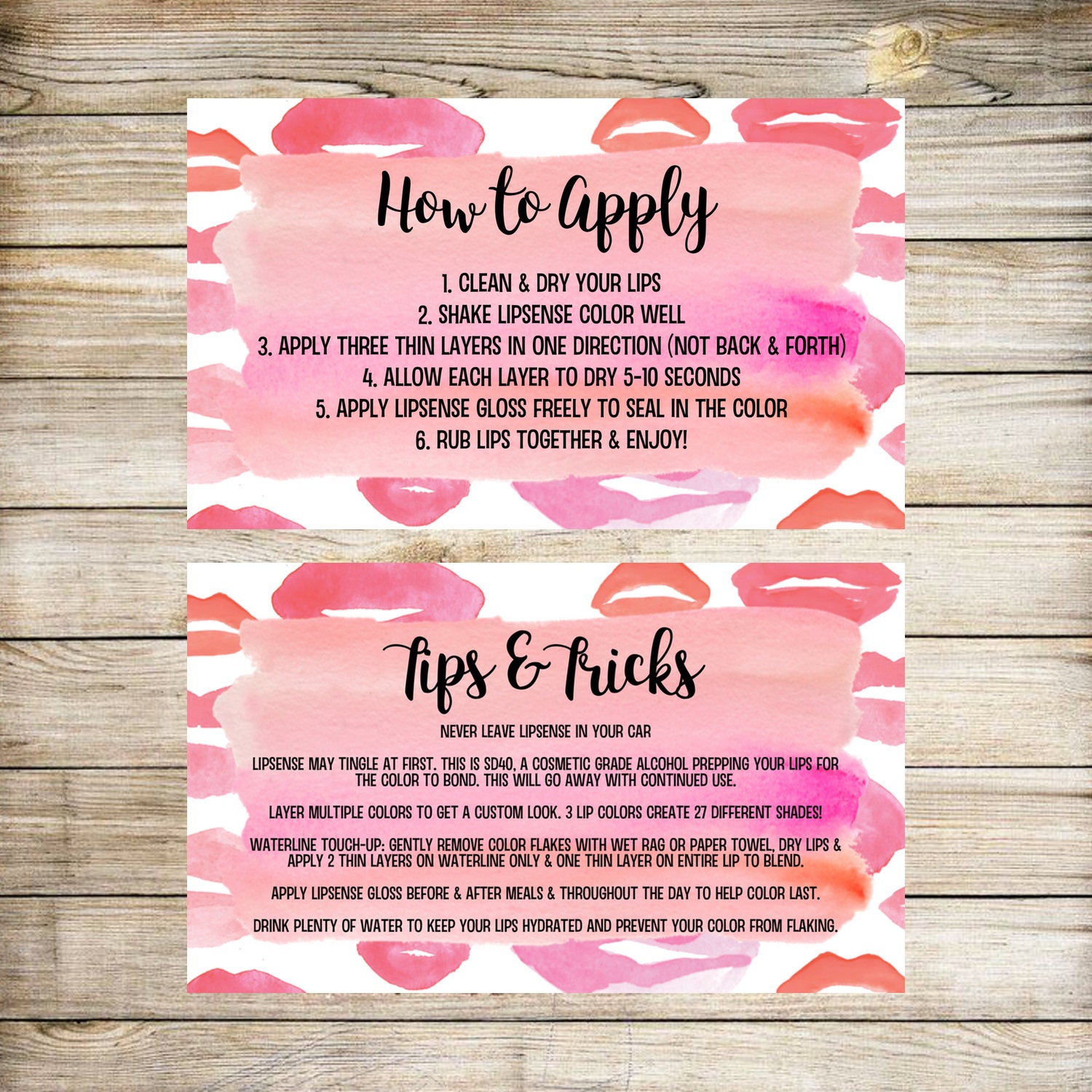 Lipsense Tips Tricks and How to Apply Cards, Digital Download, Lipsense ...