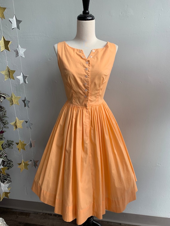 1950s Orange Dreamsicle Cotton Sundress