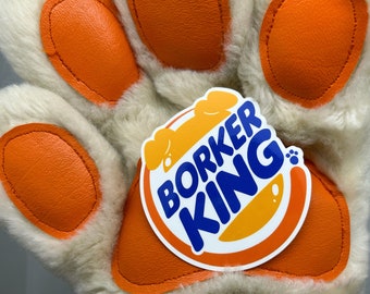 Borker King vinyl sticker : Furry Fast Foodie series