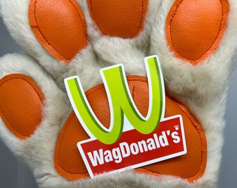 Wagdonalds vinyl sticker : Furry Fast Foodie series