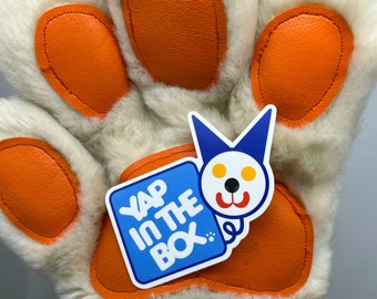 Yap In The Box vinyl sticker : Furry Fast Foodie series