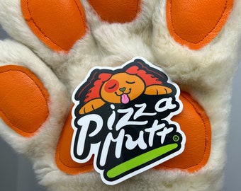 Pizza Mutt vinyl sticker : Furry Fast Foodie series