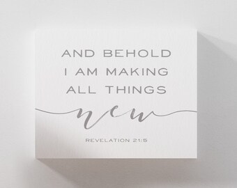 I am Making All Things New -  Wrapped Canvas Print, Wall Decor, Baptism gift, Revelation 21:5