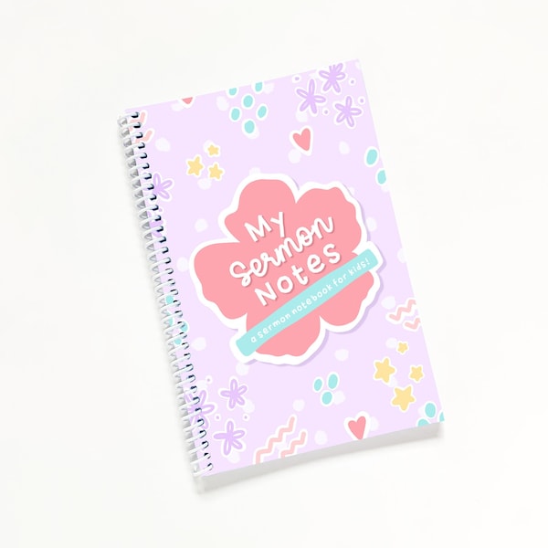 Sermon Notes Notebook for Kids, layflat spiral bound