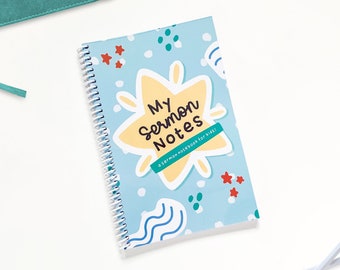 Cahier de notes de sermon pour enfants, reliure à plat avec spirale