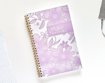 Verse Mapping Notebook - lay-flat Lavender Floral design