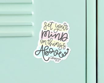 Magnet - « Set Your Mind On Things Above » - Colossiens 3:2 - Confirmations de casier, aimant pour réfrigérateur, aimant de casier pour enfants