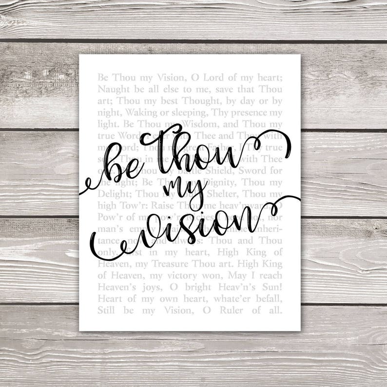 Be Thou My Vision Print Printable Wall Decor Digital Print Etsy
