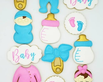 Biscuits de fête de naissance révélant le genre