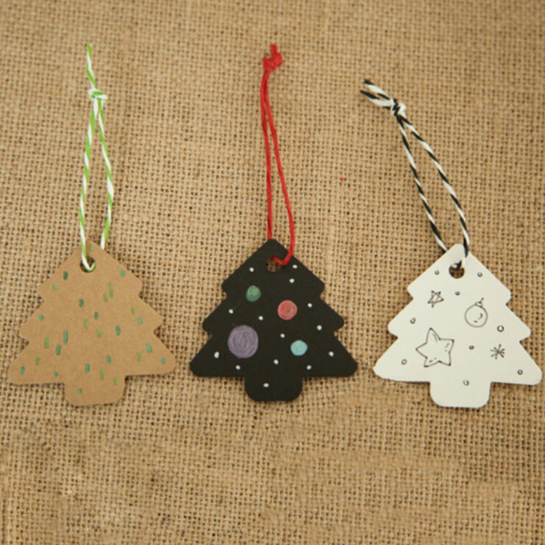 100pcs Christmas Gift Craft Tag Hang Paper//Kraft Tag Wedding Label Luggage Decor