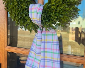 Easter Plaid Wreath Sash