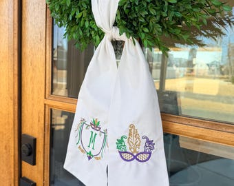 Mardi Gras Wreath Sash