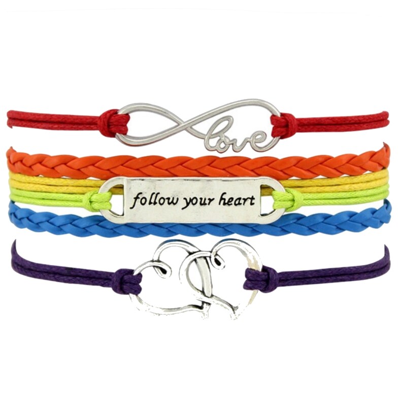 LGBT awareness bracelet \u201cfollow your heart\u201d