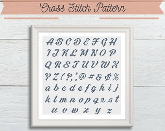 PDF Pattern: Retro Cross Stitch Font Pattern/Beginners/Sampler/Letters/Alphabet/Customize/Personzalize/Modern/Uppercase/Lowercase/Quote