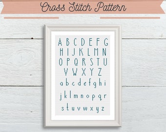 PDF Pattern: Cross Stitch Font/Tall and Skinny/Letters/Sampler/Modern/Alphabet/Uppercase/Lowercase/Customize/Personalize