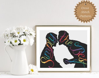 PDF Cross Stitch Pattern: Simply The Best, Rainbow Gay Pride, Love is Love, Subversive X Stitch Pattern