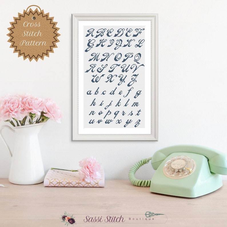 PDF Pattern: Cursive Cross Stitch Font - Etsy
