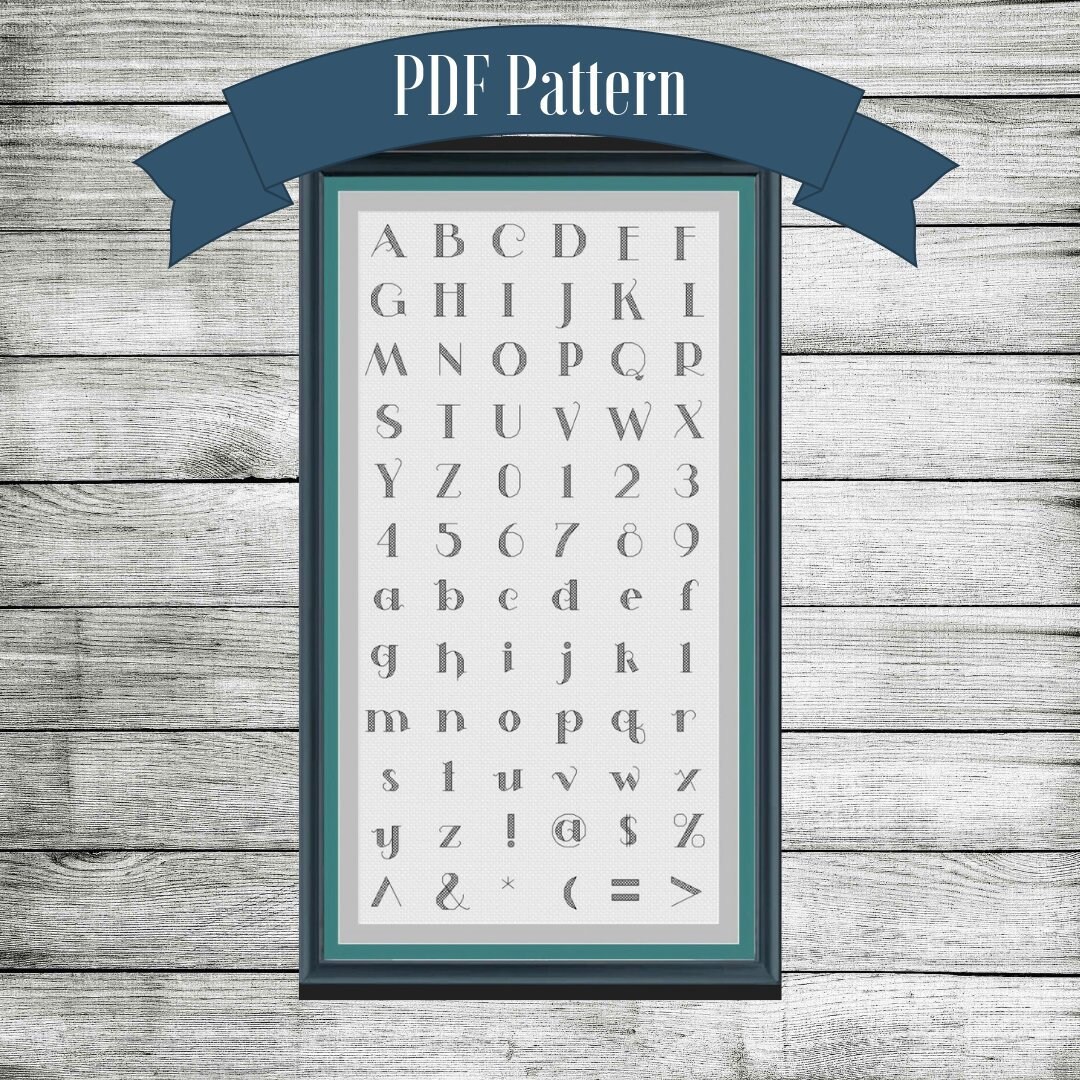 Pdf pattern cross stitch fontembroidery lettersfont and