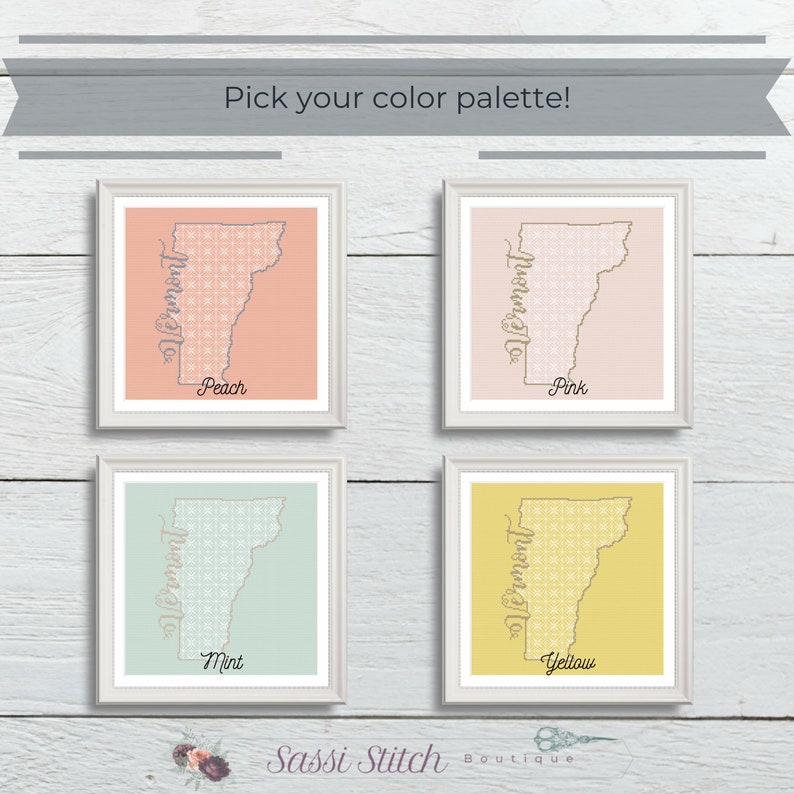 Crafty Gifts Cross Stitch Kit: Vermont Blackwork Kit State Pride DIY Craft Kit Advanced Cross Stitch Kit