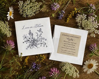 Love in Bloom Wildflower Seed Packet Favors: Custom Bridal Shower