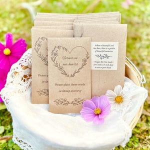 Gedenkstätte vergiss mich nicht Samen Paket Bevorzugungen für immer in unseren Herzen Beerdigung Bevorzugungen Feier des Lebens bevorzugt Beileid Geschenk Großvater Gedenkstätte