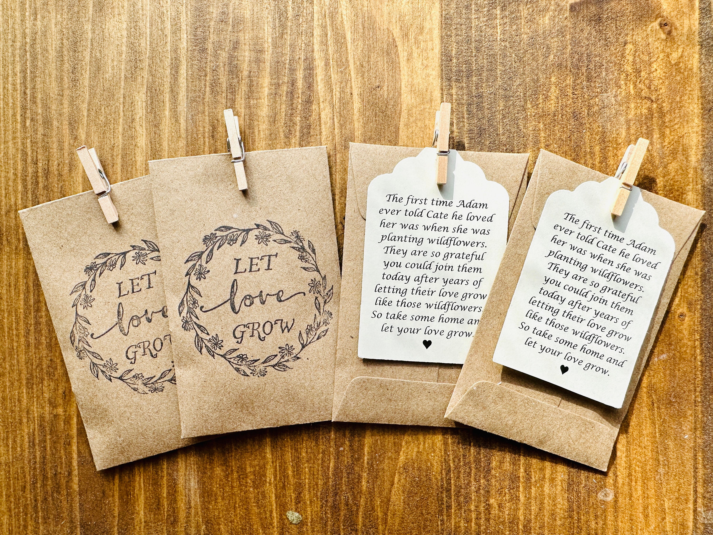 Let Love Grow Brown Seed Packets SEEDS INCLUDED Bridal Shower image