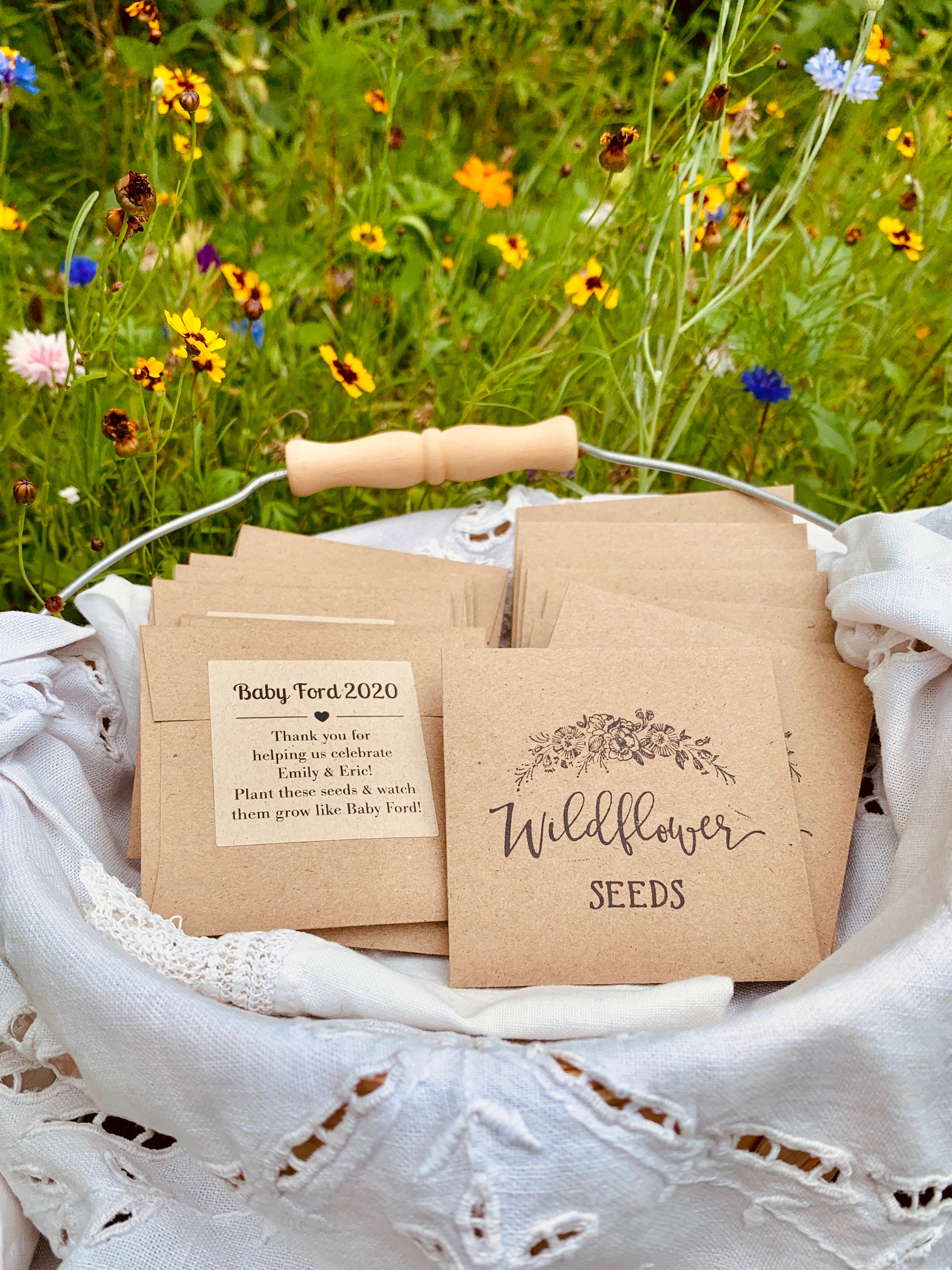 Buy Hand Stamped Wildflower Seed Packet Kit: Custom Baby Shower