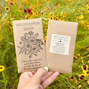 Wildflower Seed Wedding Favors: Custom Winter Seed Packets, Bridal Shower