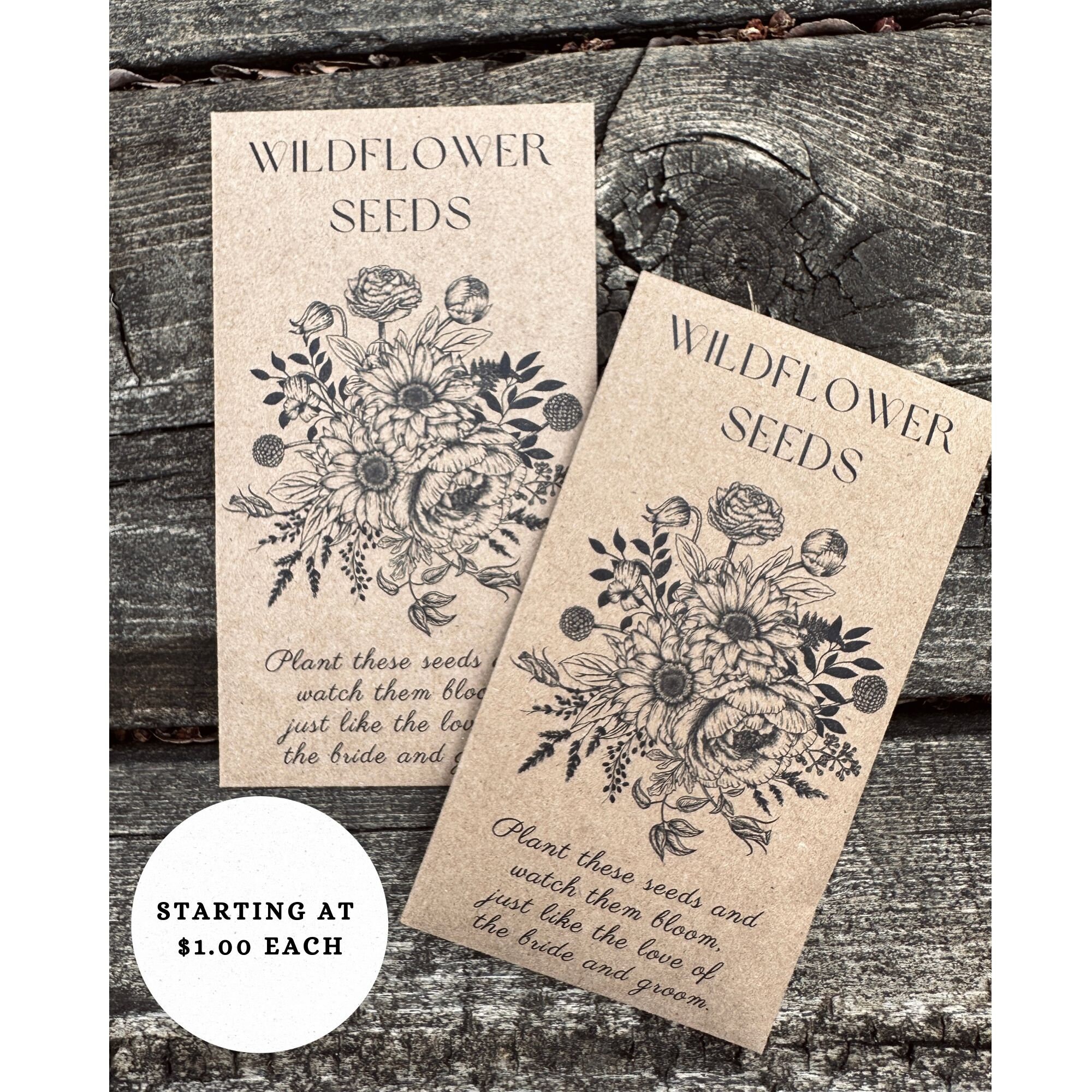 25 Set Wedding Favors For Guests Let Love Grow Seed Packets Kraft Thank