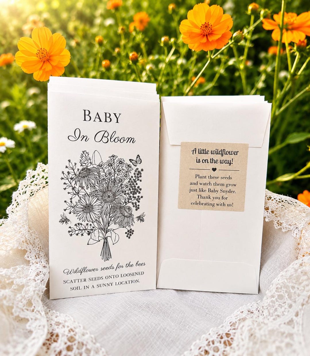 Baby in Bloom Wildflower Seed Packets | Baby Shower Favors ...
