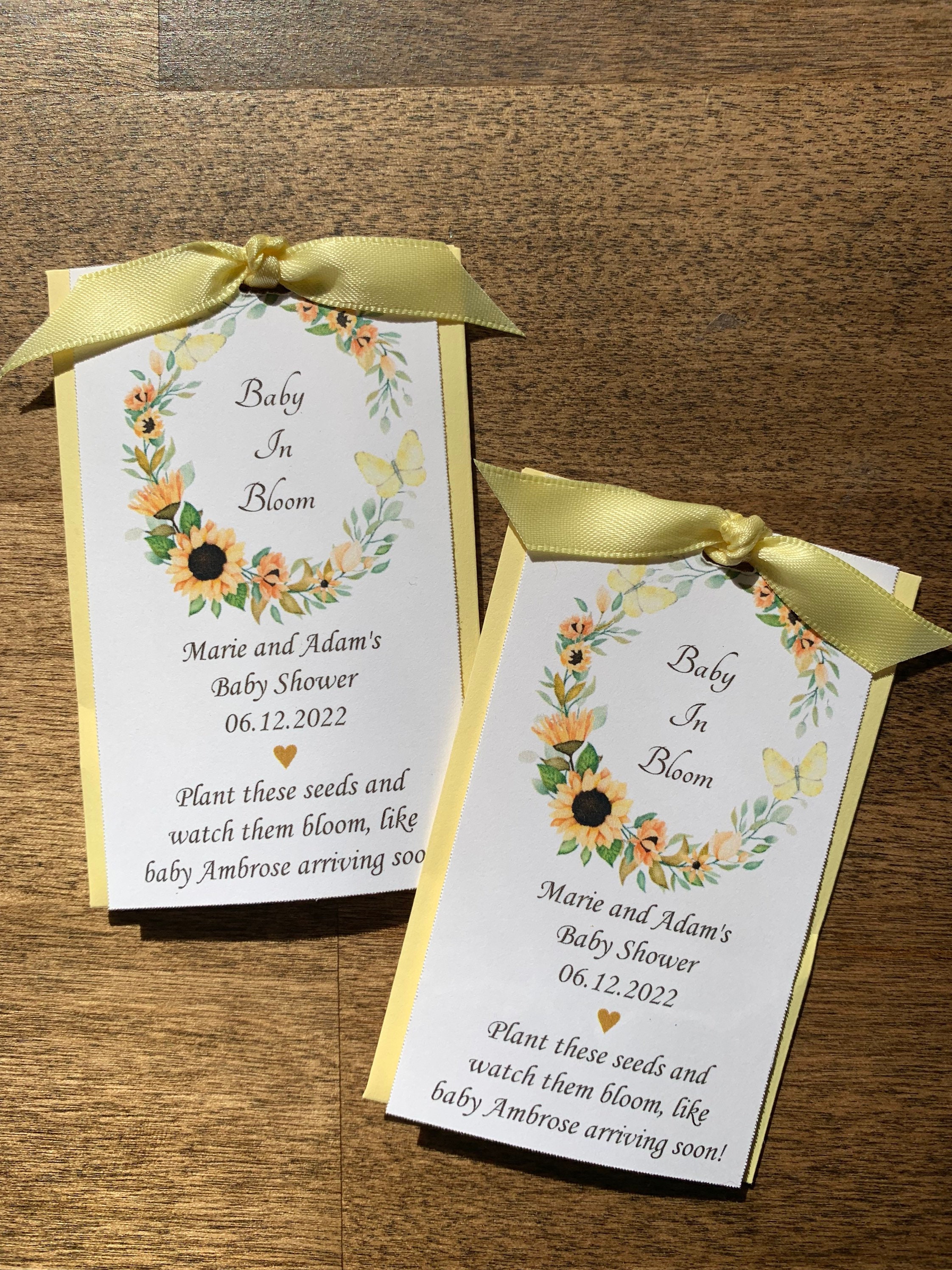 100 CM31 Pcs Sunflower Baby Shower Seed Packet Favors Seed Self