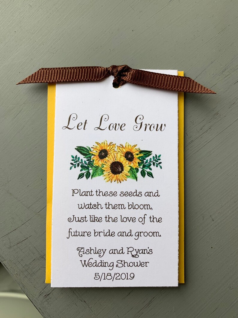Sunflower Seeds Bridal Shower Favors Beautiful Personalized Sunflower Trio Bridal Shower Wedding