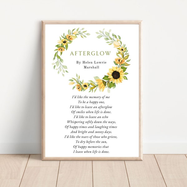 Afterglow Poem Funeral Etsy Afterglow Poem Funeral Etsy