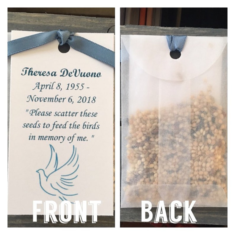 Bird seed memorial Memorial seed packets funeral favors Etsy