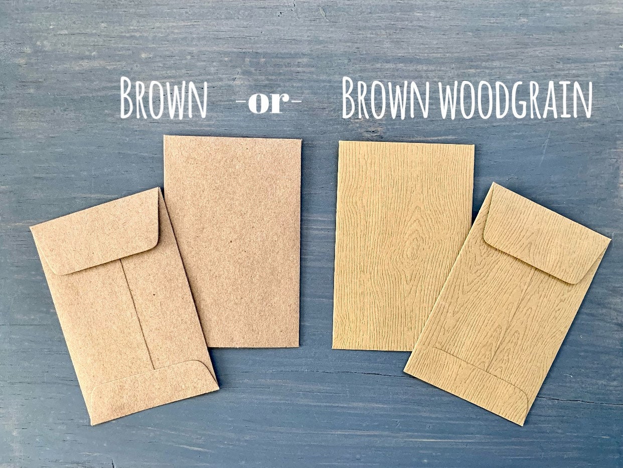 Mini Envelopes Kraft Brown Seed Packets, Seed Envelopes Brown Woodgrain Diy  Seed Packet Favors 2.25 X 3.5 Inch Packets for Seeds 