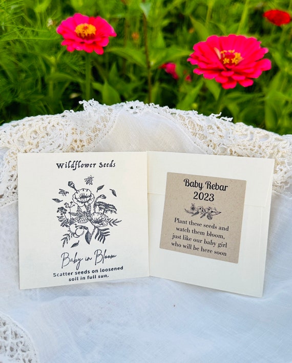 Baby Shower Favors Customized Seed Packets ~ Baby in Bloom