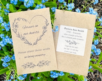 Memorial Forget-Me-Not Seed Packet Favors: Celebration of Life For Grandfather
