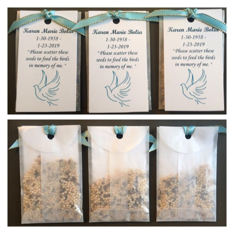 Memorial seed packets funeral favors Wild bird seeds SEEDS Etsy