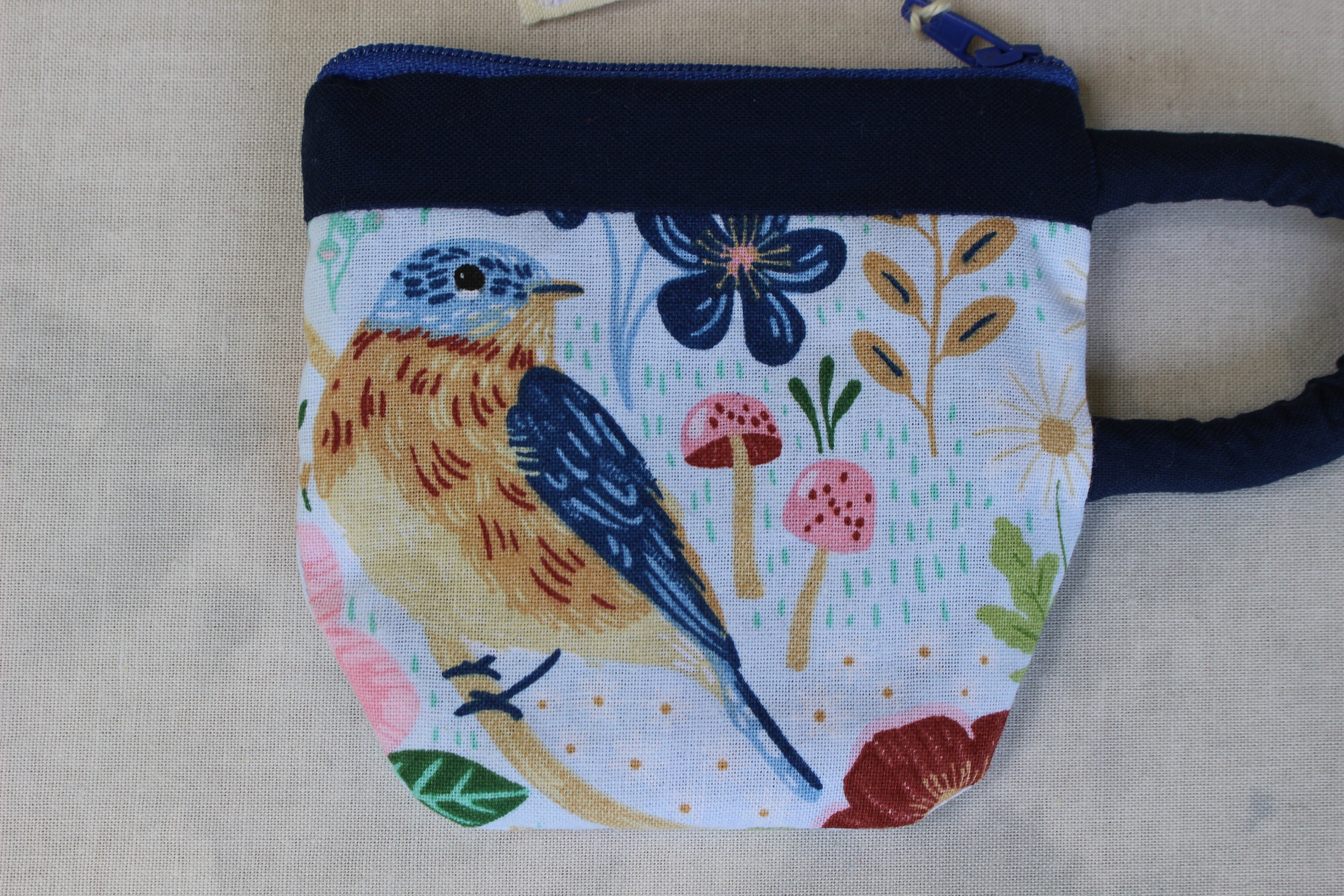Teacup Pouch Flowers & Bird Floral Bees Birds Zip Pouch Etsy