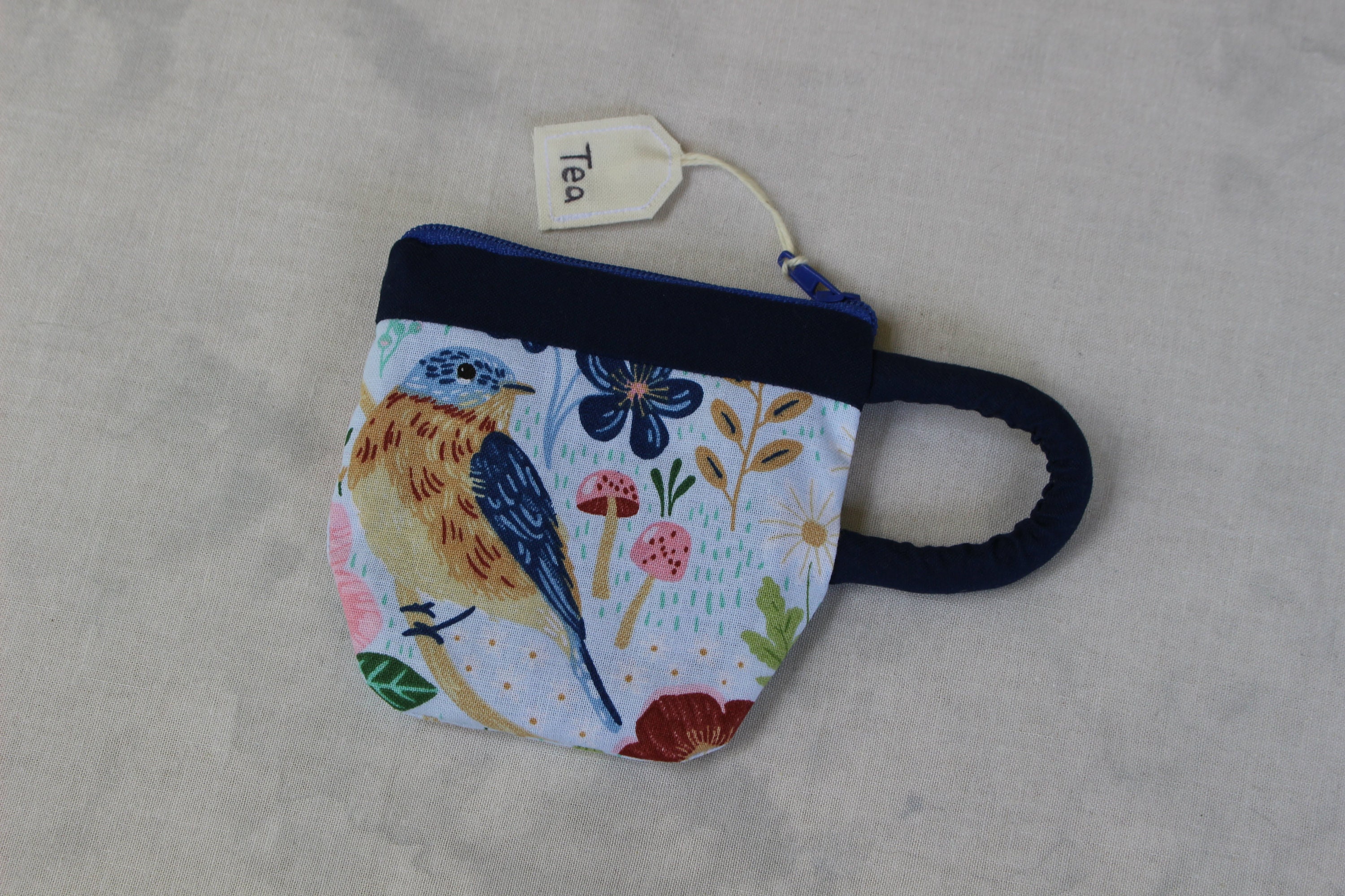Teacup Pouch Flowers & Bird Floral Bees Birds Zip Pouch Etsy